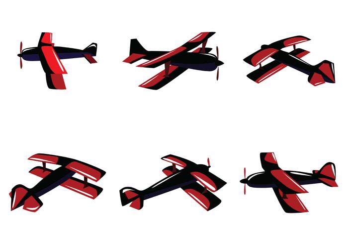 Red Biplane Vector