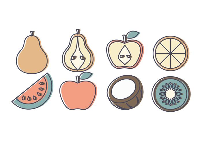 Colección de frutas vectoriales vector