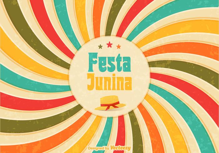 Cartel retro del vector de Festa Junina libre