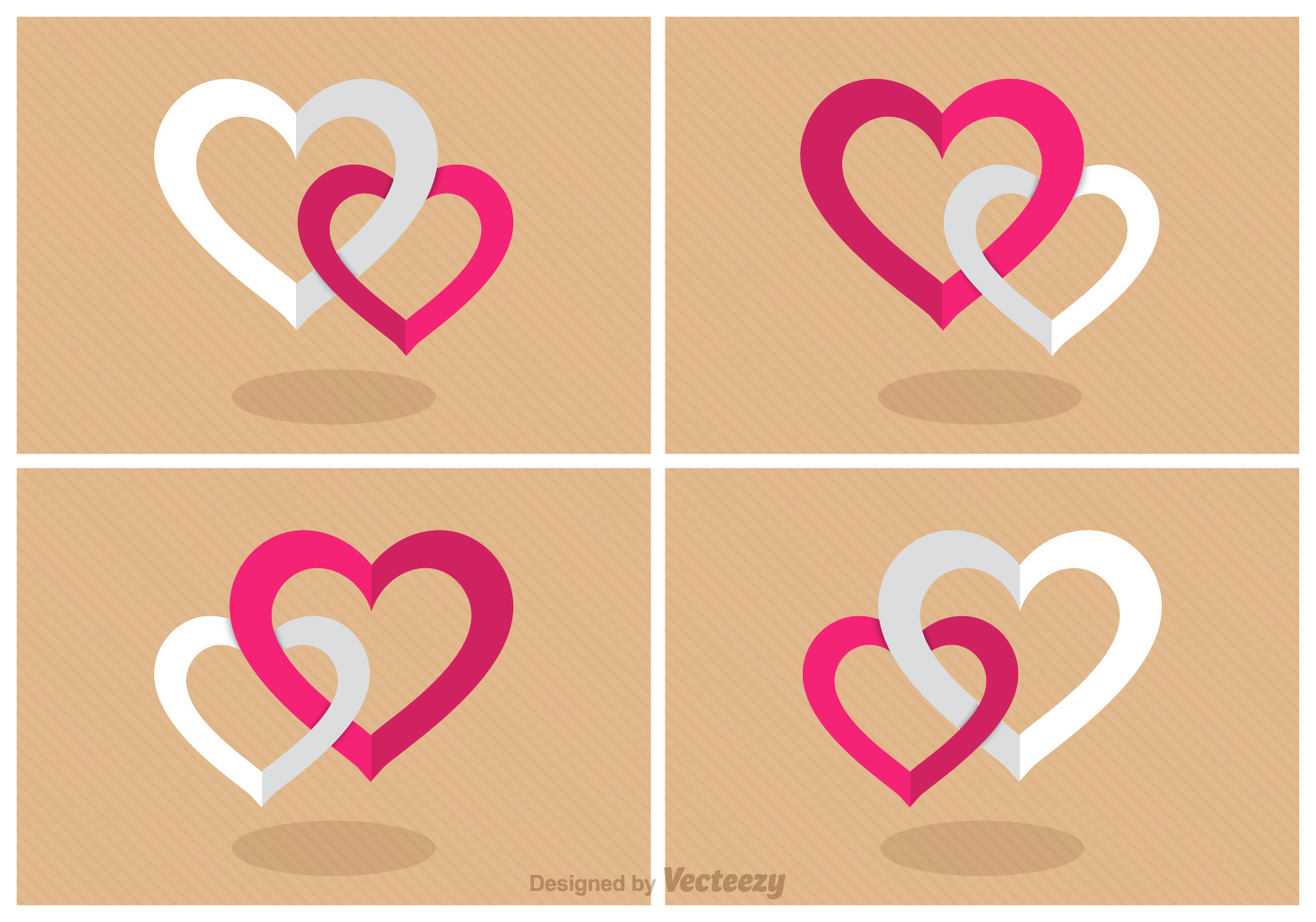 Flat Combined Hearts Vector - Download Free Vector Art ...