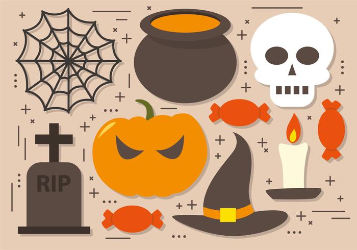 Spooky Halloween Elements Vector Collection