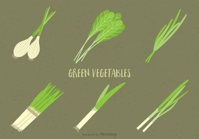 Free Green Vegetables Vector Set