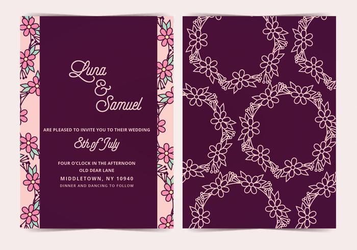 Flower Wreath Vector Wedding Invite Flower Wreath Vector Wedding Invite