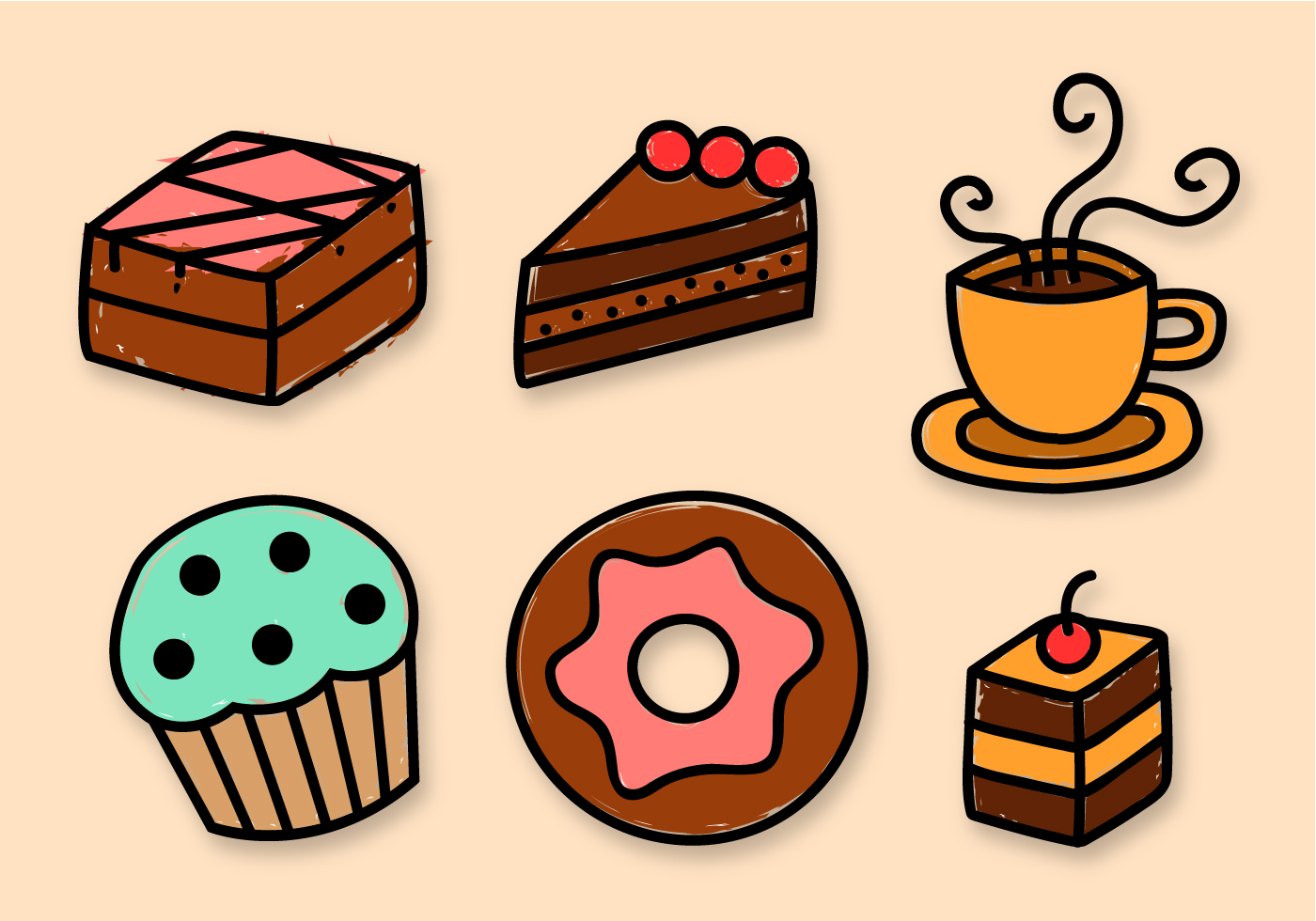 Bakery elements вектор