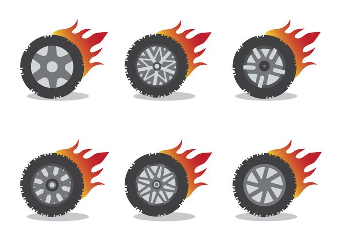 Burnout Wheel Vector Set