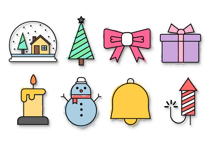 Iconos de Navidad gratis Vector