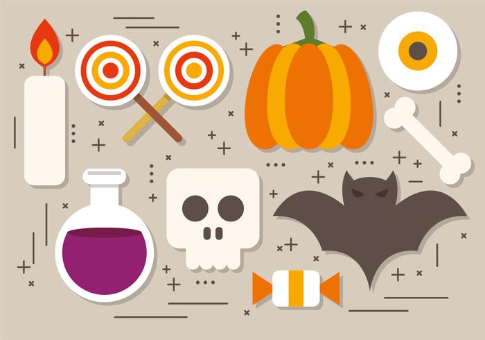 Colección de elementos vectoriales de Halloween de diversión vector