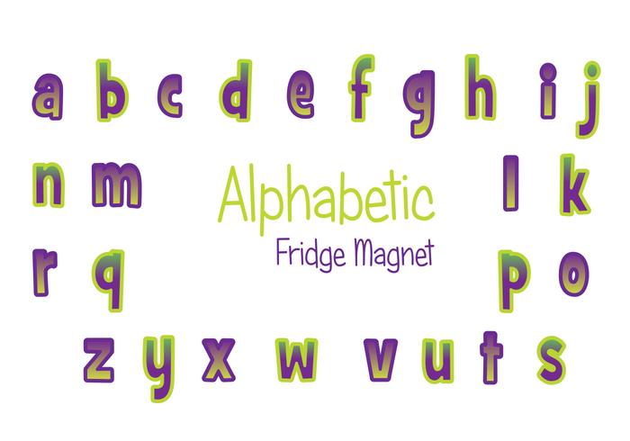 Purple and Green Fridge Magnet Vector Set