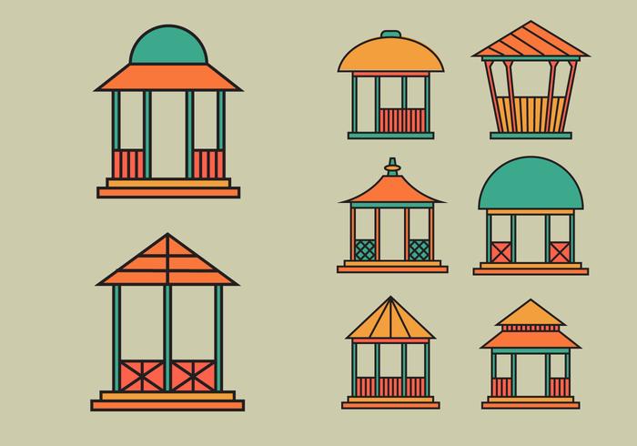 Gazebo icon vector pack