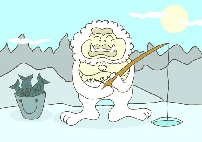 Yeti ilustración vectorial de dibujos animados vector