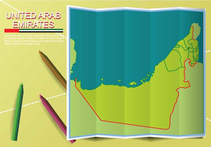 Free UAE map Ilustración vector