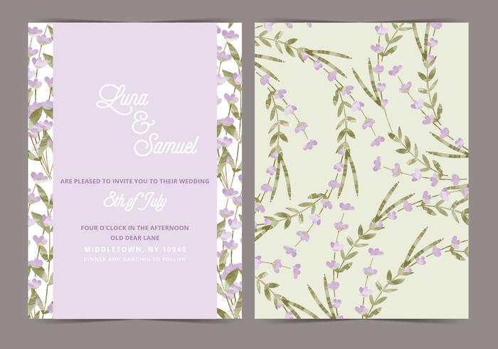 Lavender Vector Wedding Invite