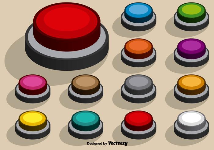 Collection Of Vector Colorful Arcade Buttons Collection Of Vector Colorful Arcade Buttons