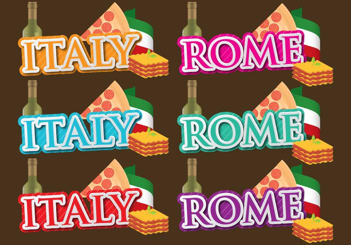 Italy And Rome Titles vector