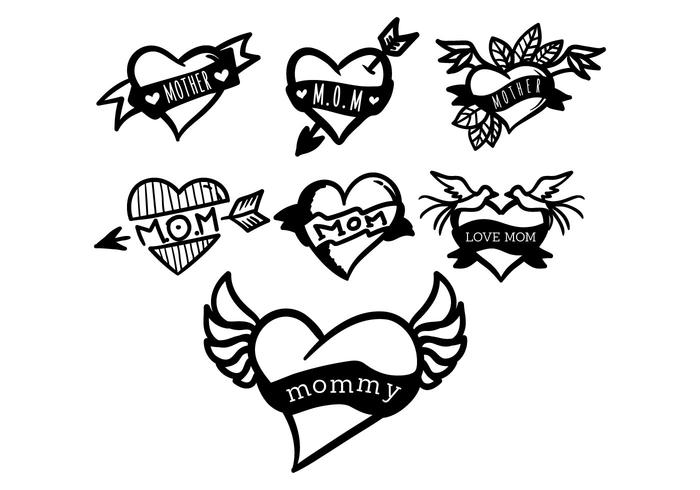 Mom Tattoo Vector