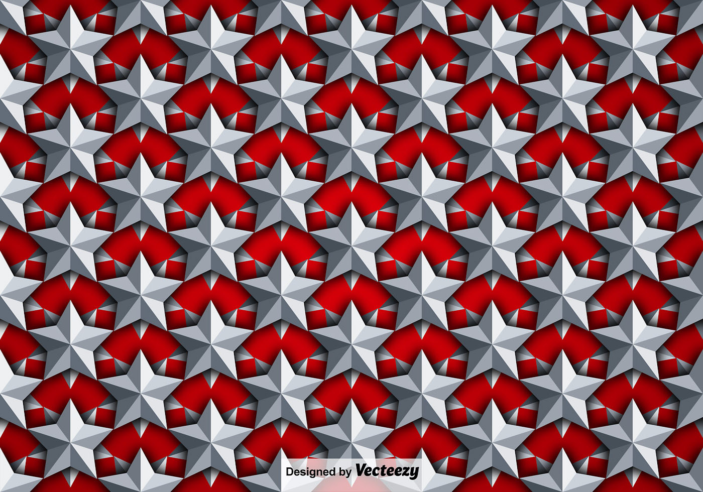 Download Vector Background With Silver 3D Stars Seamless Pattern ...