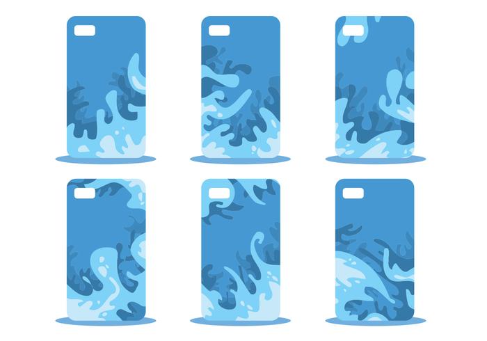 Blue Abstract Phone Case Pattern Vector Set