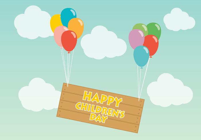 Globos feliz día de los niños vector