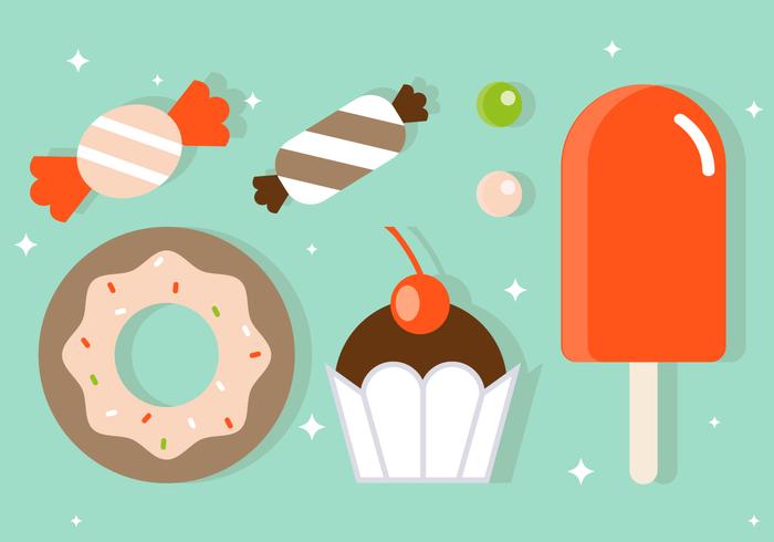 Free Flat dulces ilustración vectorial vector