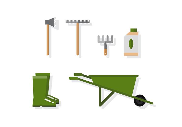Vector Green Gardening Icons Vector Green Gardening Icons