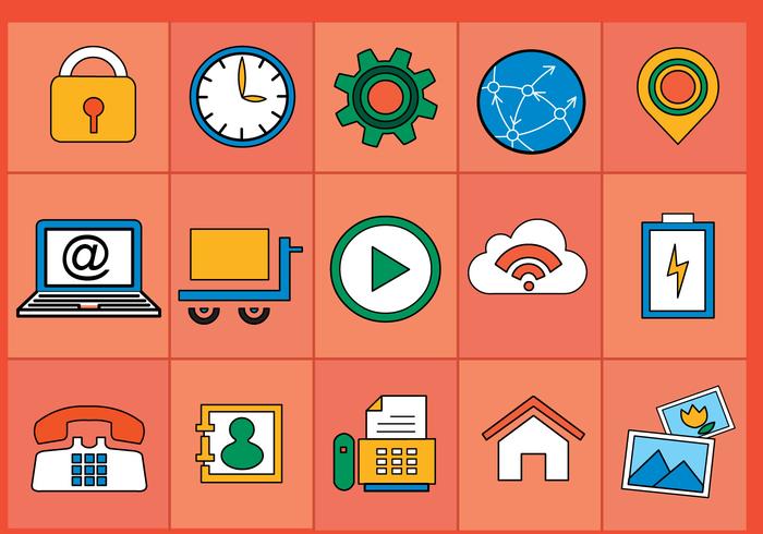 Flat Various Icons Vectors