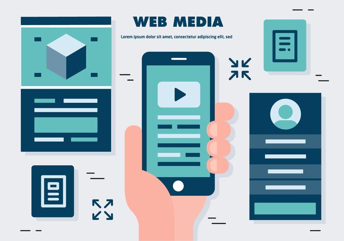 Free Flat Web Media Vector Ilustración