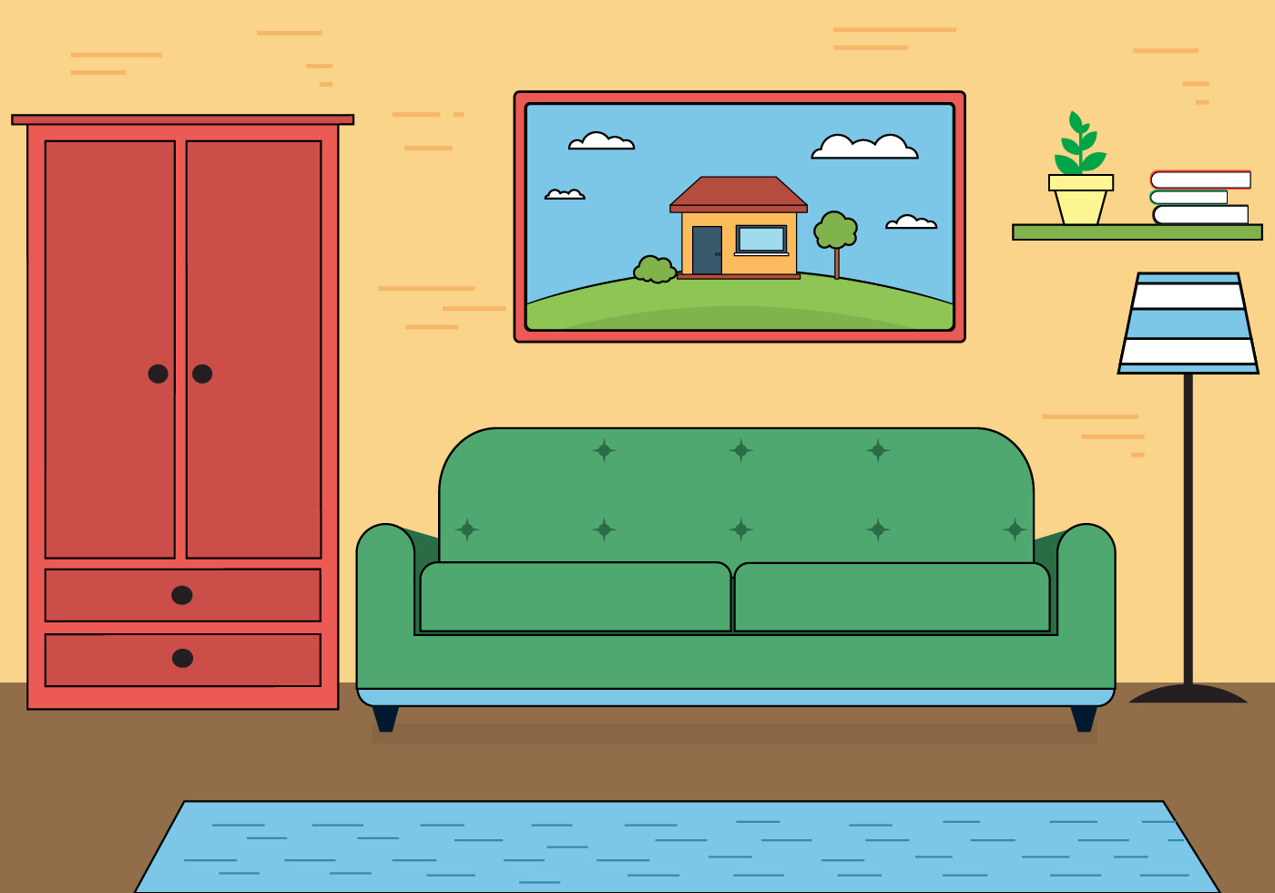 Free Living Room Vector 123648 Vector Art at Vecteezy