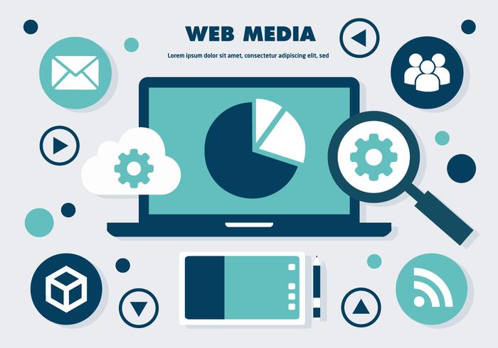 Elementos libres del vector de los medios de la tela social