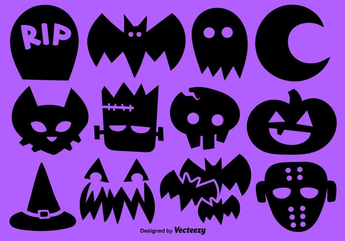 Vector Set Of 12 Halloween Icons