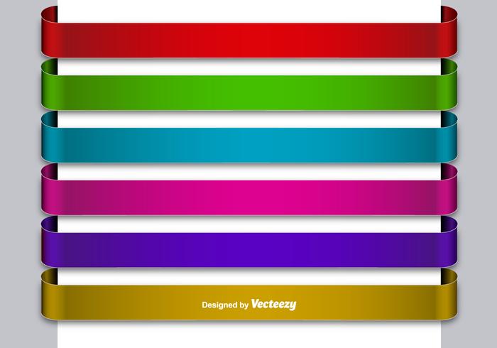 Set Of 6 Metallic Colorful Blank Banners vector