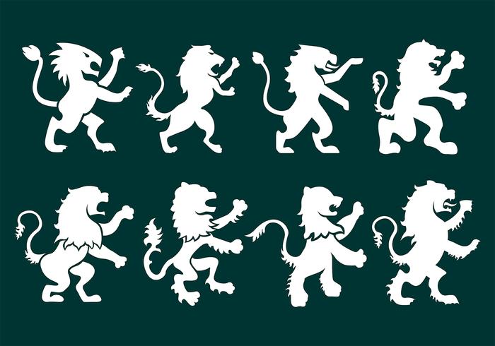 León desenfrenado iconos vector