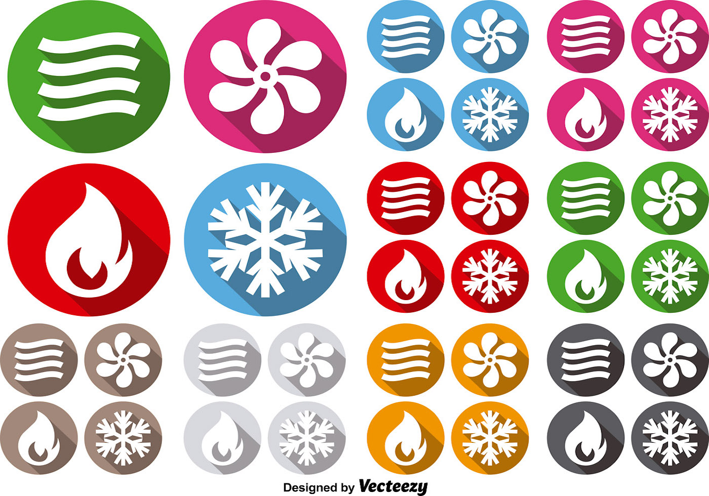 HVAC Icons Climate Control Technology Vector Signs 123687 Vector Art at