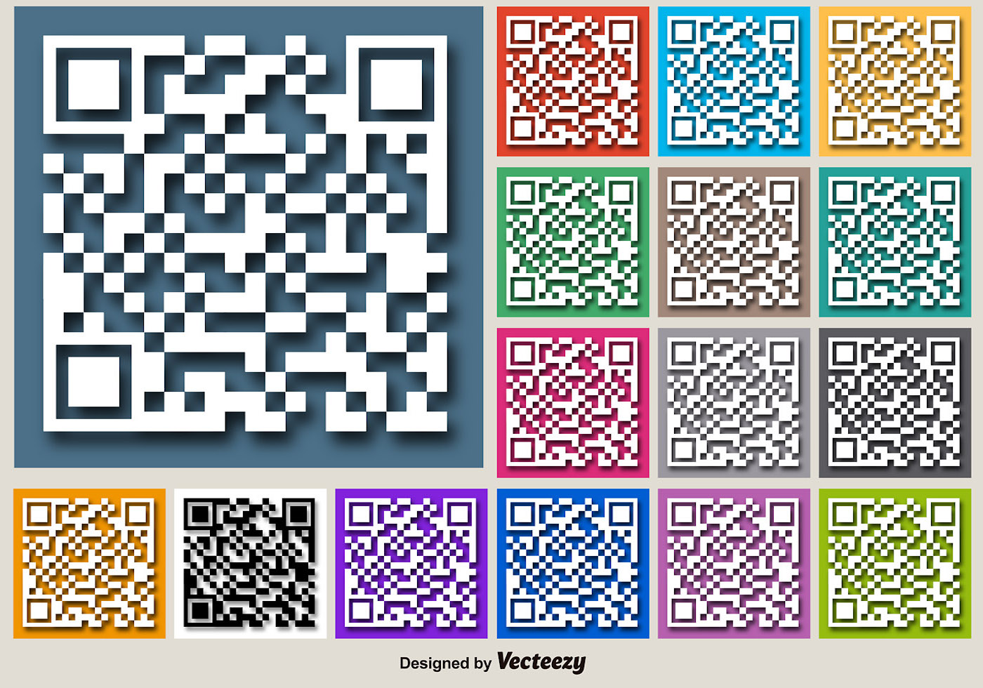 Simple qr code icon set. 