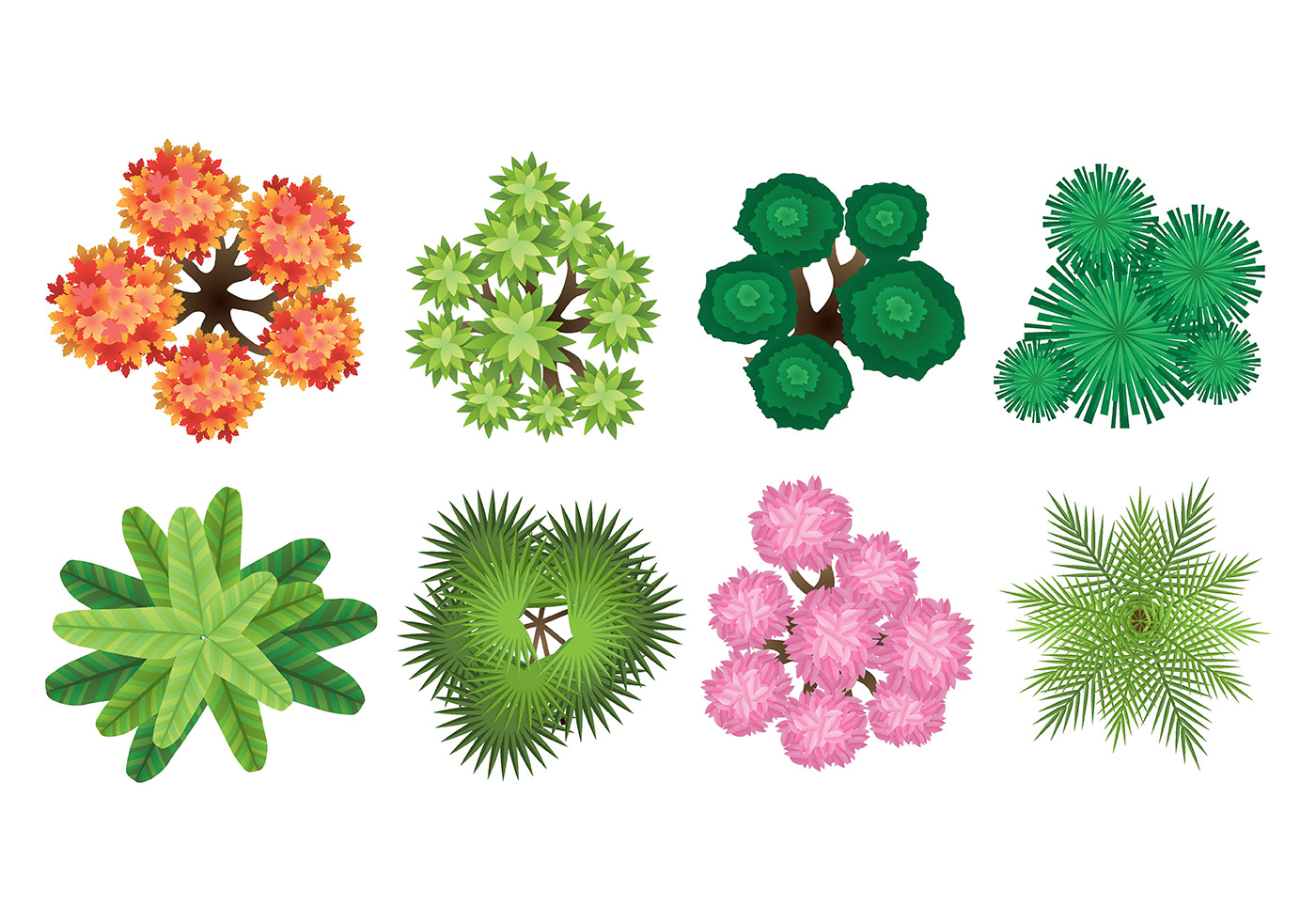 Tree Top Icons 123715 Vector Art at Vecteezy