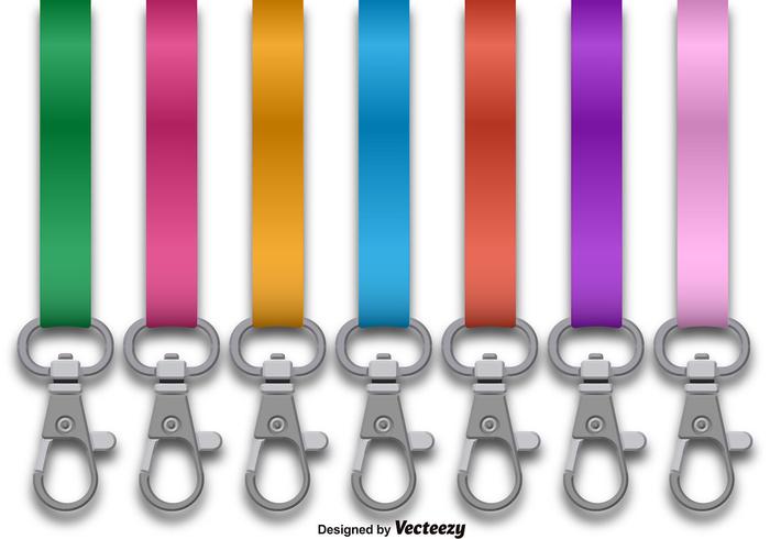 Vector Set Of Lanyards