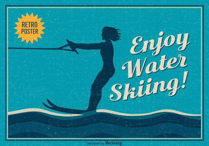 Free Enjoy Water Skiing Vector Poster