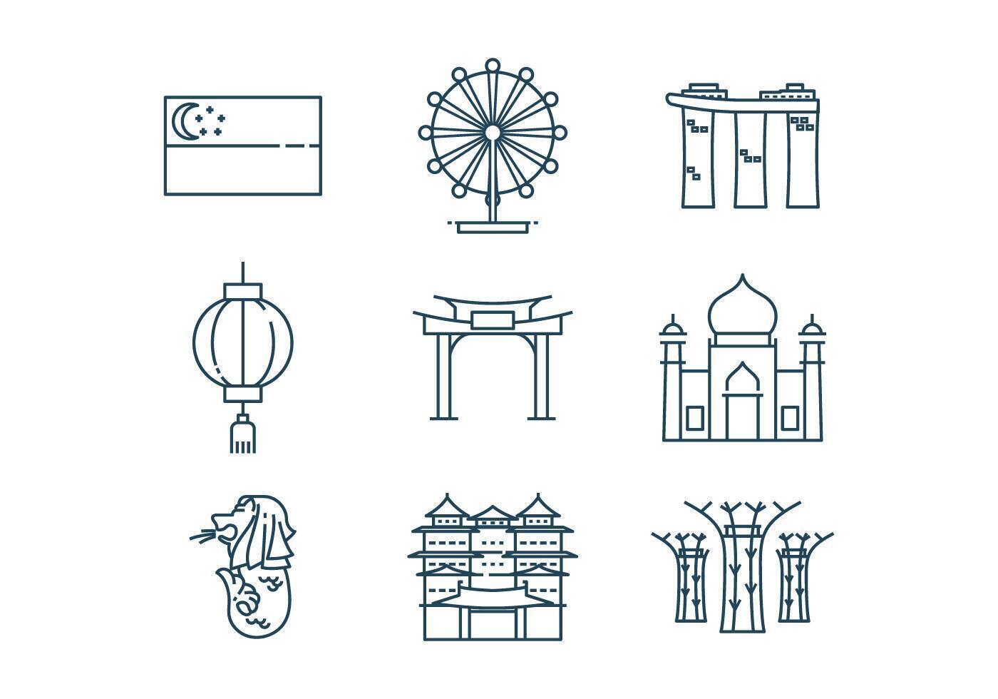 Free Singapore Icon Vector