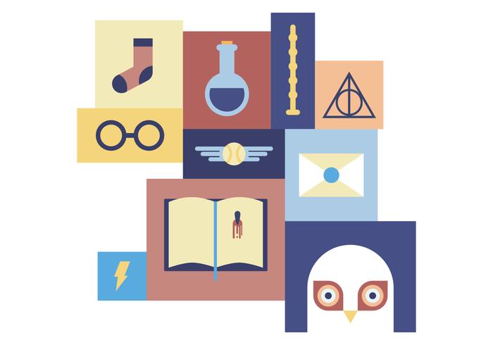 Minimal set of magic and wizard elements vector