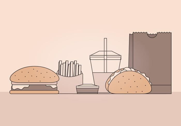 Ilustración vectorial de comida rápida vector