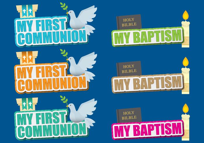 Communion And Baptism Titles vector