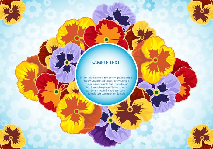 Pansy Flowers Vector illustration 