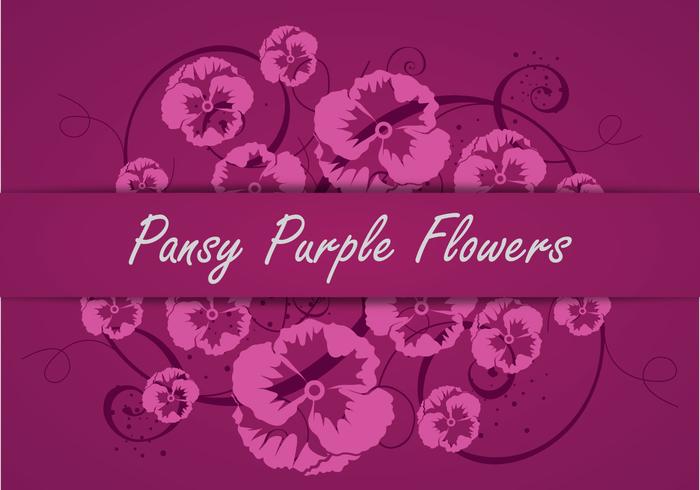 Pansy púrpura flores vector silueta