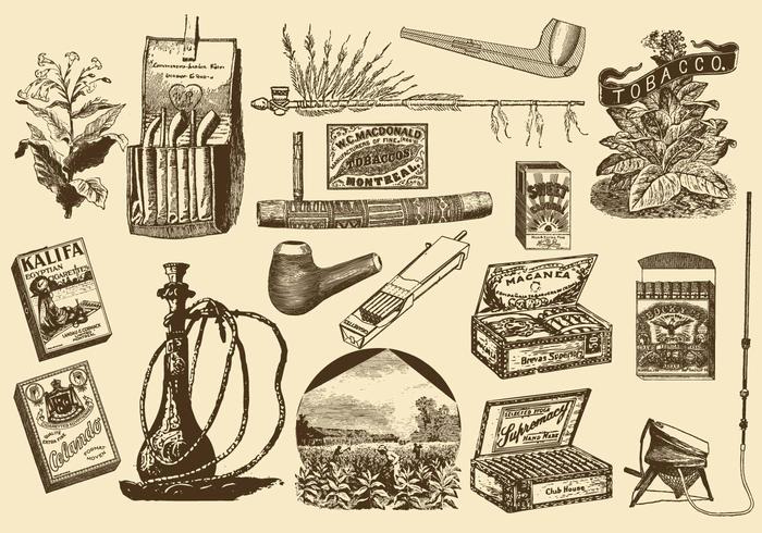 Vintage Tobacco Items vector