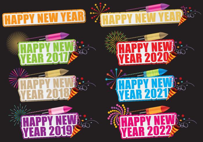 Happy New year Titles vector