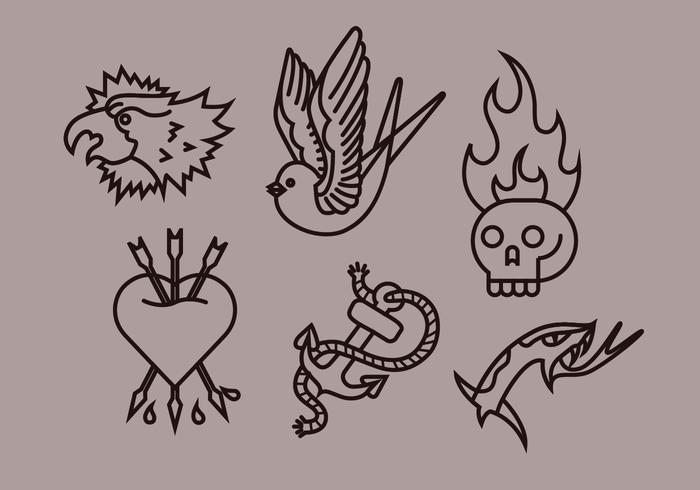 Old School Tattoo Vector Illustrations Old School Tattoo Vector Illustrations