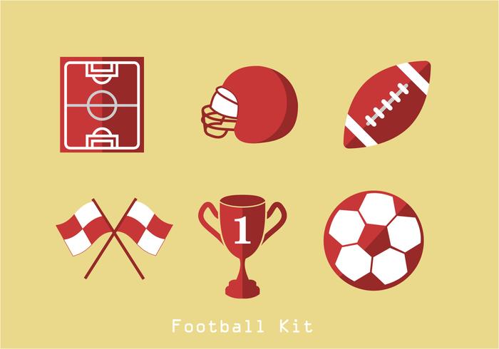 Iconos De Fútbol Americano Vector