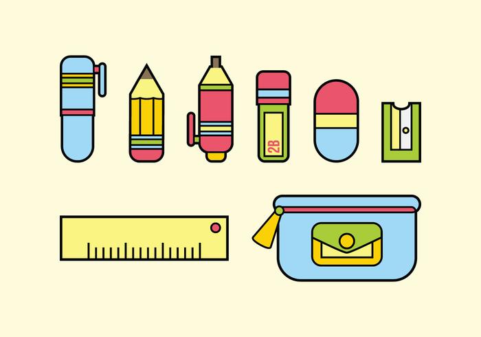 Flat Design Stationary Vector