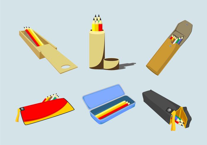 Various Pencil Cases Vector