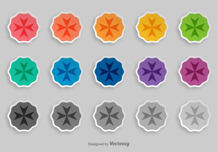 Maltese Cross Vector Badges