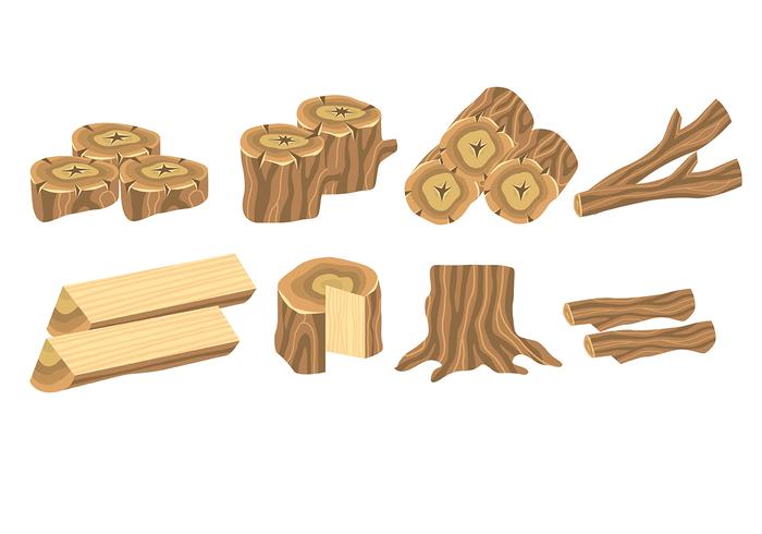 Wood Log Icons vector